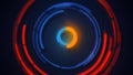 Blue and orange glowing circles spinning Royalty Free Stock Photo