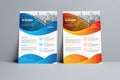 Blue Orange Gradient Color Corporate Business Flyer Design Template Idea.