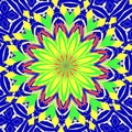 Blue orange green yellow mandala lines playful geometries, abstract texture, graphics Royalty Free Stock Photo