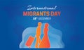 Blue Orange International Migrants Day Background Illustration