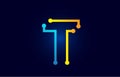 blue and orange letter T alphabet logo icon design