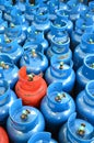 Blue and orange LPG tank Royalty Free Stock Photo