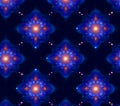 Blue and Orange Mandala Pattern Repeating Geometric Design for Backgrounds Royalty Free Stock Photo