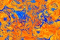 Blue and Orange Marbled Background