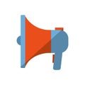 Blue and orange megaphone speaker marketing color shadow Royalty Free Stock Photo