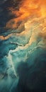 Aerial Abstraction: Ethereal Ocean Sunset With Fluid Blending Forms