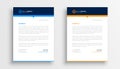 blue and orange official corporate letterhead layout for presentation