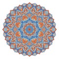 Blue and orange oriental mandala