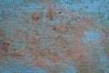 Blue and orange painted rusty grunde textured surface Royalty Free Stock Photo