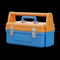 A blue and orange plastic toolbox with a handle Royalty Free Stock Photo