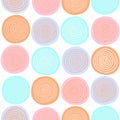 Abstract art colorful earthy circles seamless pattern