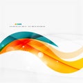 Blue, orange, red swirl wave lines. Light design Royalty Free Stock Photo