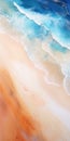 Blue And Orange Sand Beach Painting Of An Ipad Royalty Free Stock Photo