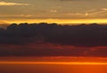 Blue-orange sky with clouds at sunset