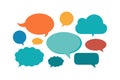 Blue and orange speech bubbles with shadows Royalty Free Stock Photo