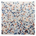 Blue And Orange Square Mosaic Tile Art On White Background Royalty Free Stock Photo