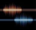 Blue and orange stereo waveform