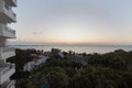 Blue and orange sunset viewed from a balcony of decameron galeon hotel Royalty Free Stock Photo