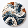 Blue And Orange Swirl Mosaic Ceramic Art By Jessica Heidel