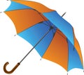 Blue-orange umbrella isolated on white background