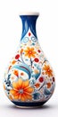 Unique Handmade Ceramic Vase With Polish Folklore Motifs