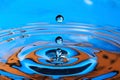 Blue- Orange Water Drop Splashing Royalty Free Stock Photo