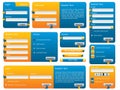 Blue and orange website form set Royalty Free Stock Photo