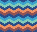 Blue Orange Zigzag Retro Pattern seamless background