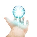 Blue Orb Hand Royalty Free Stock Photo