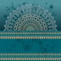 Blue oriental grunge henna mandala background