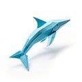 Blue Origami Dolphin: Graphic And Symmetrical Hard Surface Modeling