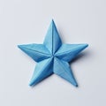 Blue Origami Star: Meticulous Photorealistic Still Life In Minimalist Style