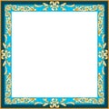 Blue ornamental fantasy frame