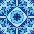 Blue ornamental pattern.