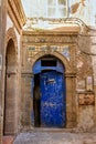 Blue ornate door in the medina of Essaouira