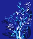 Blue ornate floral pattern