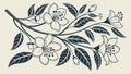 Blue Ornate Floral Pattern Horizontal Vector Art, vector design Generative AI Royalty Free Stock Photo