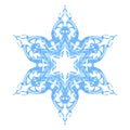 Blue ornate snowflake