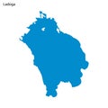 Blue outline map of Ladoga Lake, Isolated vector siilhouette