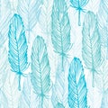 Blue outline seamless pattern