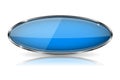 Blue oval button with chrome frame