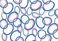 Blue ovals pattern with brush texture