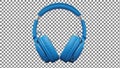 Blue Over-Ear Headphones on Transparent Background Royalty Free Stock Photo