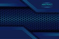 Blue overlap background vector. Realistic overlap layer on hexagon pattern Royalty Free Stock Photo