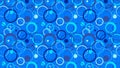 Blue Overlapping Circles Pattern Background Vector Image