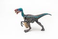 Blue Oviraptor Dinosaur on white background Royalty Free Stock Photo