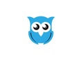 Blue owl open eyes for logo