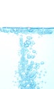 Blue oxygen bubbles, under water Royalty Free Stock Photo