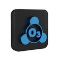 Blue Ozone molecule icon isolated on transparent background. Ozone, O3, trioxygen, inorganic molecule. Structural Royalty Free Stock Photo
