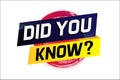 Did you know ? word concept vector illustration Royalty Free Stock Photo